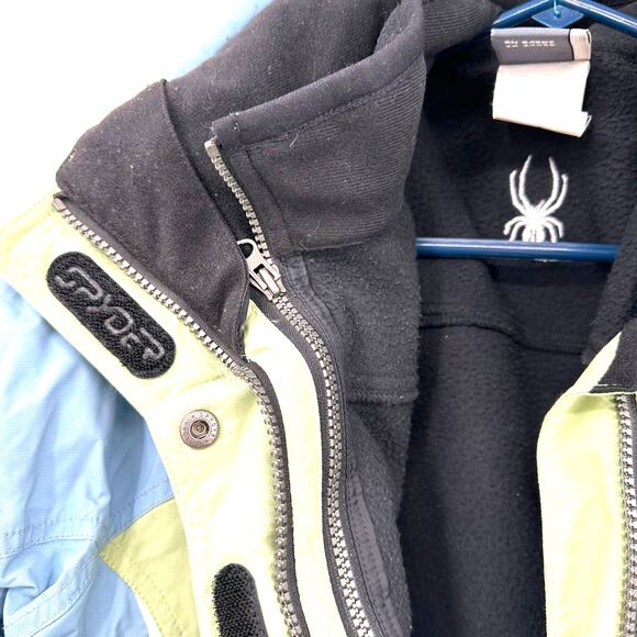 Spyder Size 10 Blue Green Jacket Coat Zip in Fleece Liner Outdoors Layers Winter - Picture 5 of 10